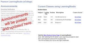 New LearningStudio page in my.tcu.edu